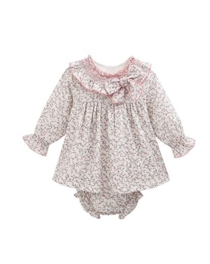 Newness · Vestido floral con cuello de volante y lazo