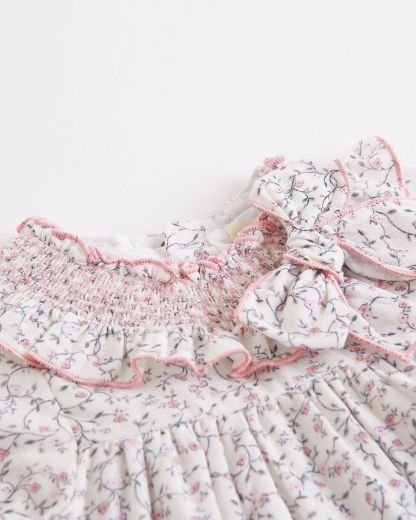 Newness · Vestido floral con cuello de volante y lazo - Imagen 3