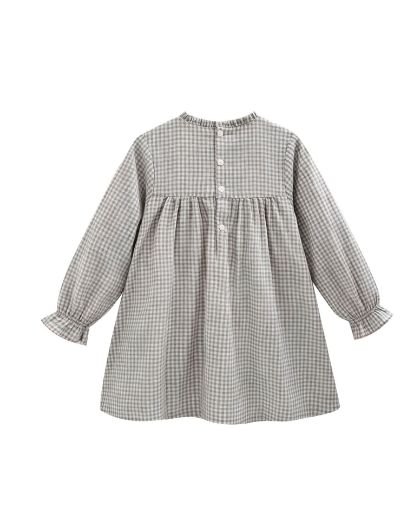 Newness · Vestido de cuadros con canesú bordado - Imagen 2