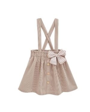 Newness · Falda con tirantes y lazo de cuadros
