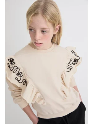 Monkey · Conjunto con volantes y bordado floral