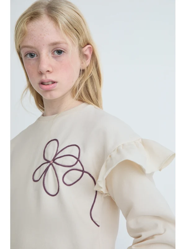 Monkey · Sudadera con dibujo floral y mangas de volante - Imagen 5