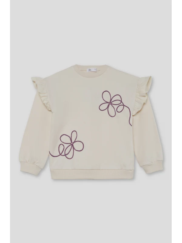 Monkey · Sudadera con dibujo floral y mangas de volante - Imagen 2