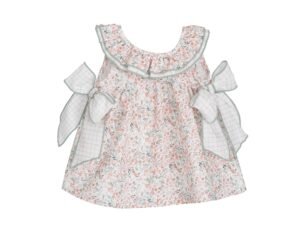 Calamaro · Vestido con cuello volante y lazos laterales