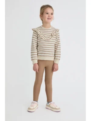 Monkey · Conjunto de sudadera de rayas y leggings - Crudo