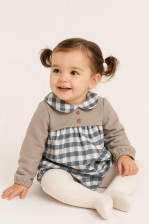 Baby Ferr · Pelele Beid de Cuadros - Beige