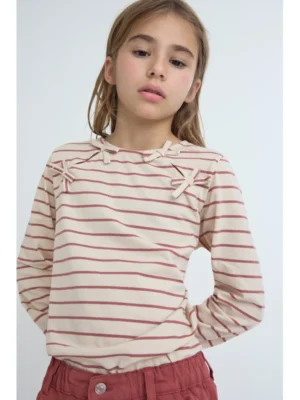 Monkey · Camiseta de Rayas con Lazos - Crudo