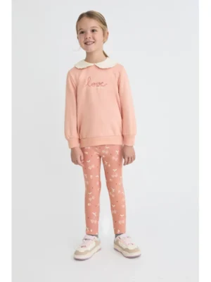 Monkey · Conjunto de sudadera y leggings Melocotón - Melocotón