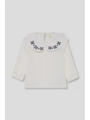 Monkey · Blusa de Manga Larga con Cuello Bebé - Blanco-roto