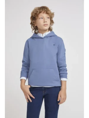 Monkey · Sudadera perchada con capucha y bolsillo canguro - Azul-medio