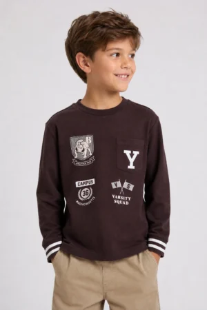 Chicco · Camiseta de manga larga University - Marrón