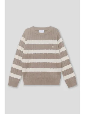 Monkey · Jersey de Punto con Rayas y Relieve - Beige