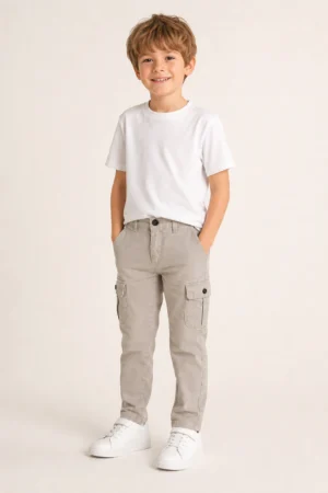 Monkey · Pantalón Cargo con Cintura Elástica - Beige