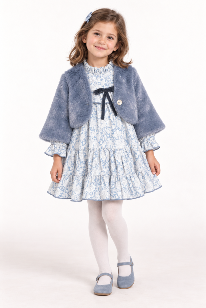 Conjunto Bebe Vestido estampado con Bolero
