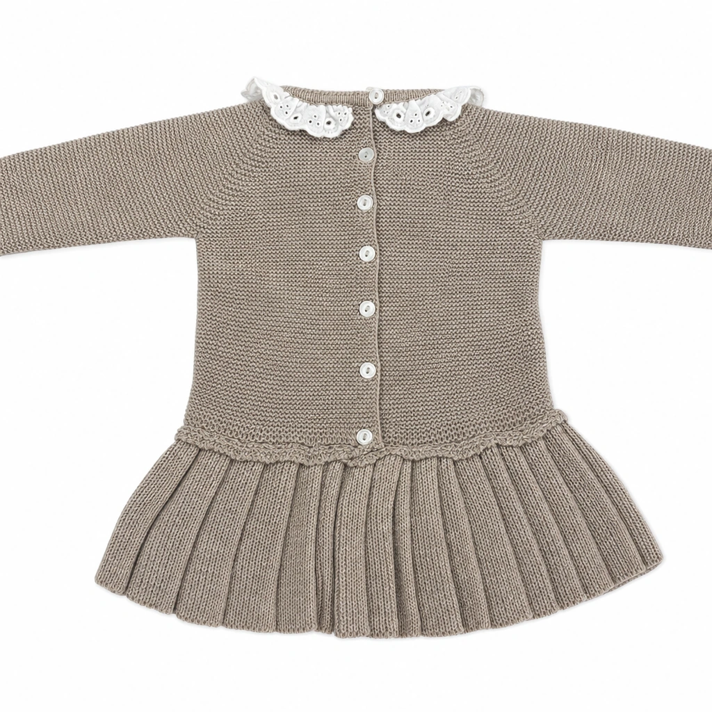 Visi Bebé · Vestido de punto con cuello de volante - Imagen 3