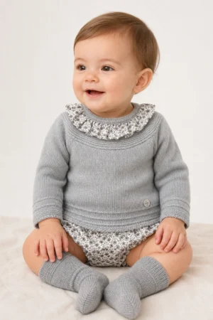 Visi Bebé · Conjunto de punto con cuello floral