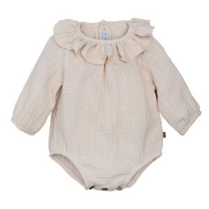 Calamaro · Pelele Atari con cuello de volantes · Beige
