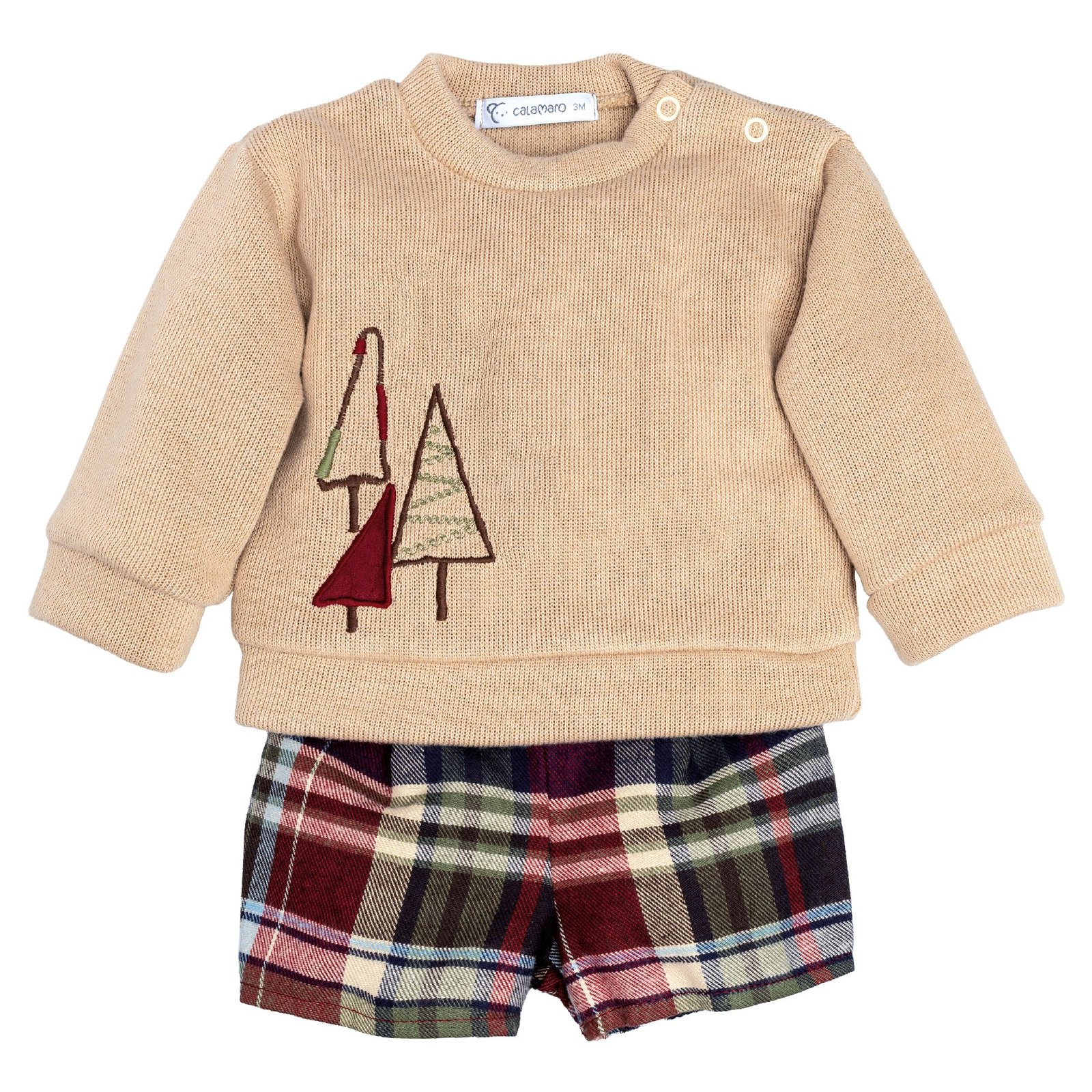 Calamaro · Conjunto pololo con jersey estampado · Beige
