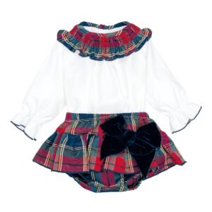 Calamaro · Conjunto pololo con cuello y lazo · Blanco